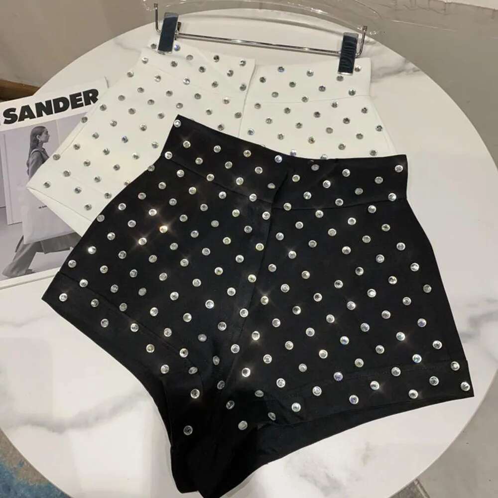 New Large Rhie Temperament For Women High Waist Slim Fit White Black Short Trousers Summer Shorts 2022