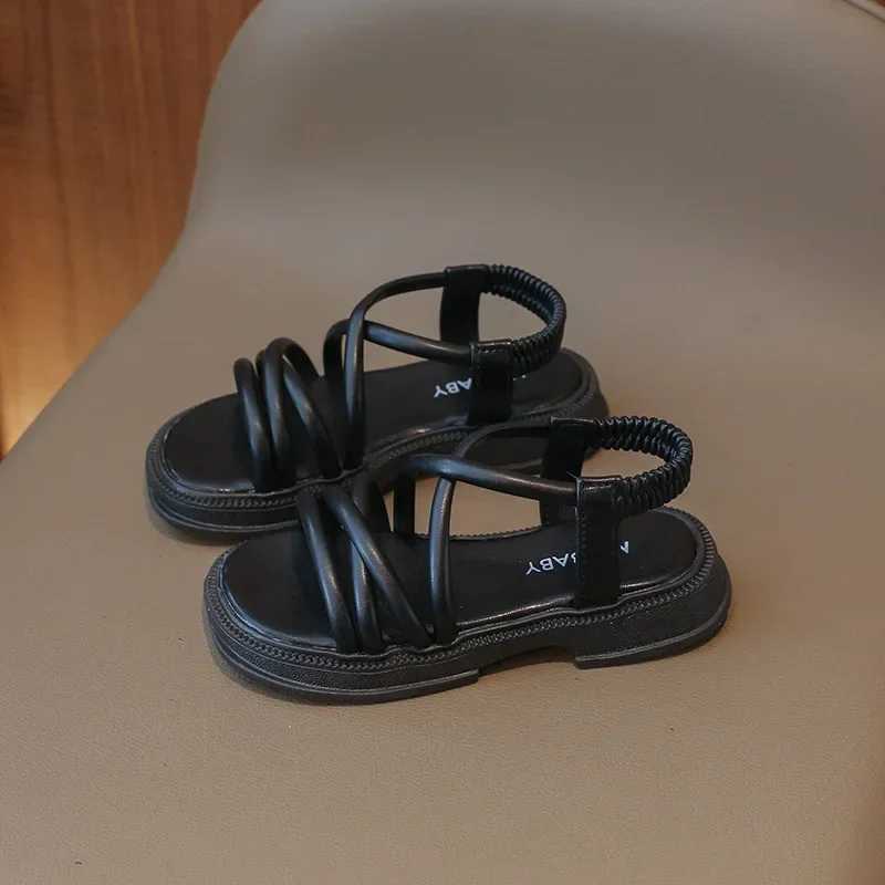 2024 New Girl Sandals PU Version Soft Open Toe Breathable Simple Summer Fashion Childrens Casual Shoes Princess Childrens Fashion PUT250315