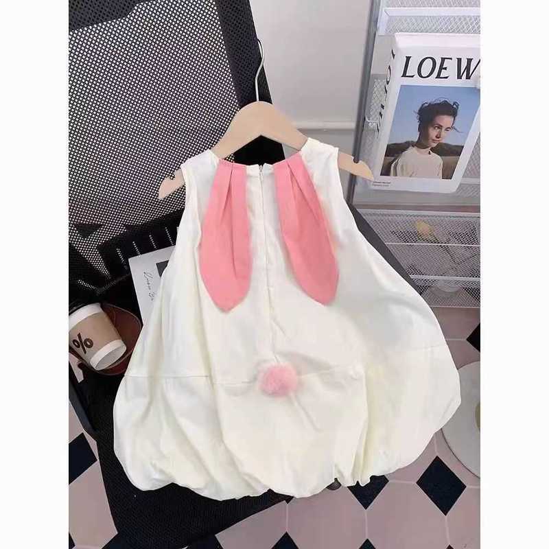 Girl's Dresses 2024 Summer New Fashionable Baby Princess Flower Bud Skirt Girls' Dress Summer Thin Children's Dress