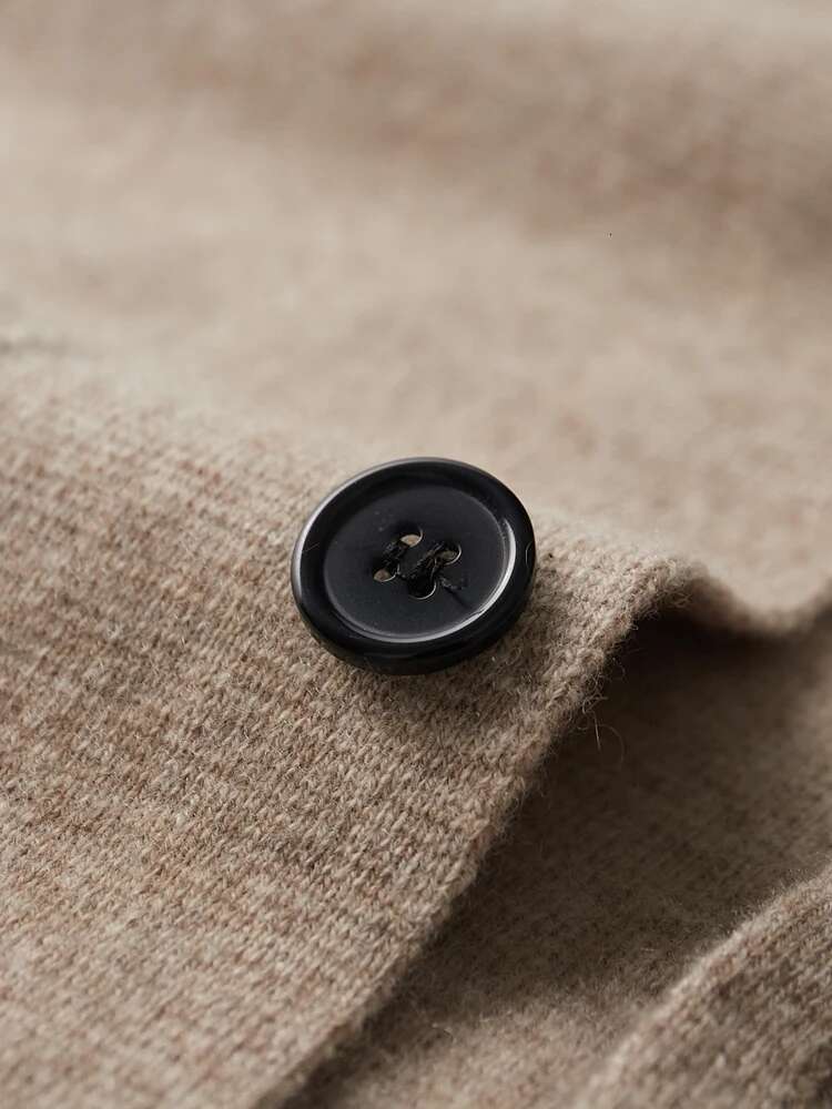 Ry New Men Cashmere Sweatercoat Suit Collor Single Button Cardigan Autumn Winter100% Merino Wool Knitwear Pocket Soft Jacket