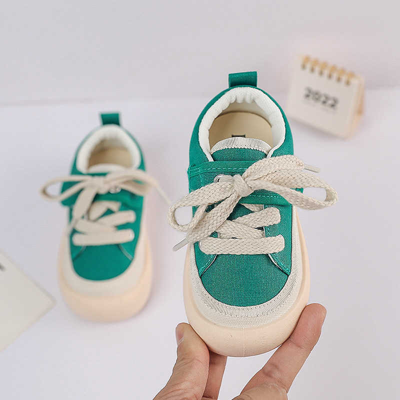 Athletic Outdoor JPF2286 Korean version childrens canvas shoes boys black lace up soft soled shoes girls spring and autumn new style childrens shoesY2