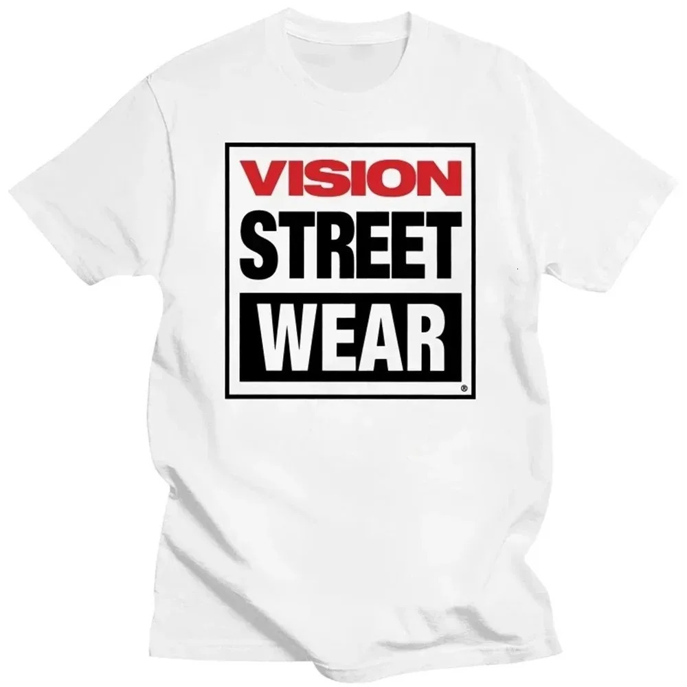 Cotton Men Women Vision Street Wear T-Shirt Vision Street Wear T-Shirt Blanks Vintage Summer Top Fitted T Shirts for Men 250314
