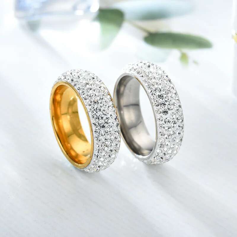 Iced Out Ring Homme Titanium Steel Chunky Rings For Men Women Couple Fashion Jewelry Accessories Wholesale Korea Style