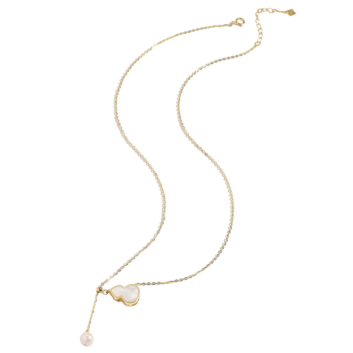 S925 Silver Necklace Women Set Diamond Gourd Fashion Simple Clavicle Chain Niche Design Flu Necklace Jewelry Accessories