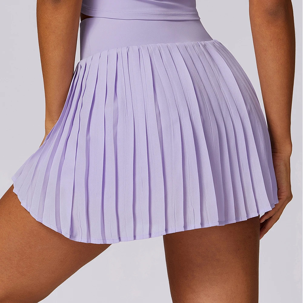 Yoga pleated pocket skiing breathable high waisted Skorts golf and tennis sportswear 250314