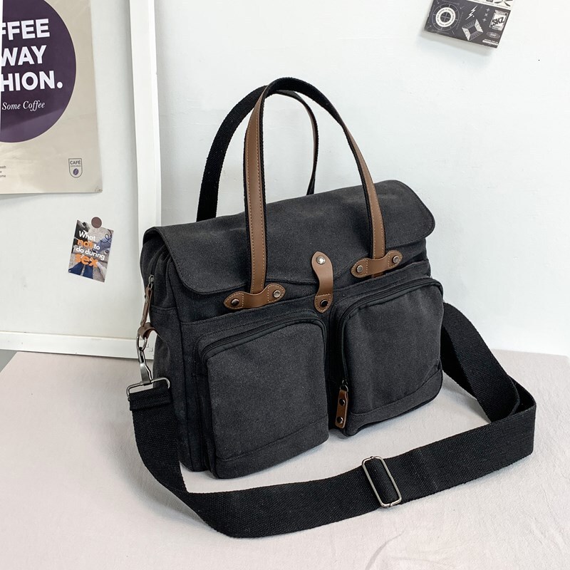designer bag Large capacity canvas men's crossbody outdoor travel, multiple compartments, mailman bag, college trend, single shoulder handbag