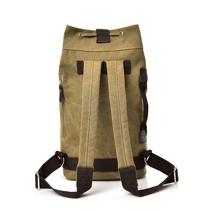 Fashionable canvas backpack sports round bucket computer men's bag, leisure travel backpack, unisex designer bag