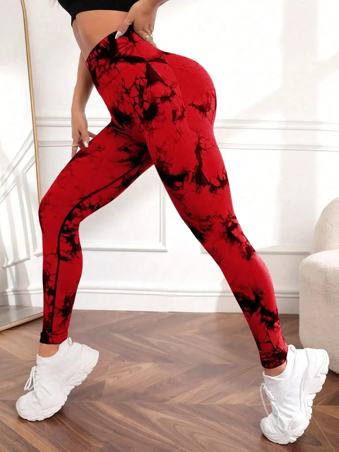 Tie Dye Yoga Pants Sport Leggings Women Seamless High Waist Push Up Woman Tights Fitness Workout Leggins Gym Clothing 250314
