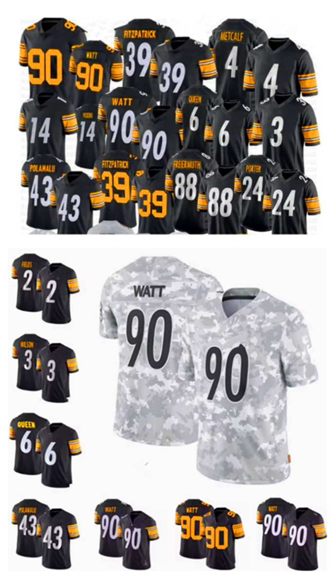 Aaron Rodgers 4 DK Metcalf TJ Watt Pittsburghes Steeler Football Jersey Will Howard Joey Porter Jr Troy Polamalu Patrick Queen Warren Derrick Harmon Frazier