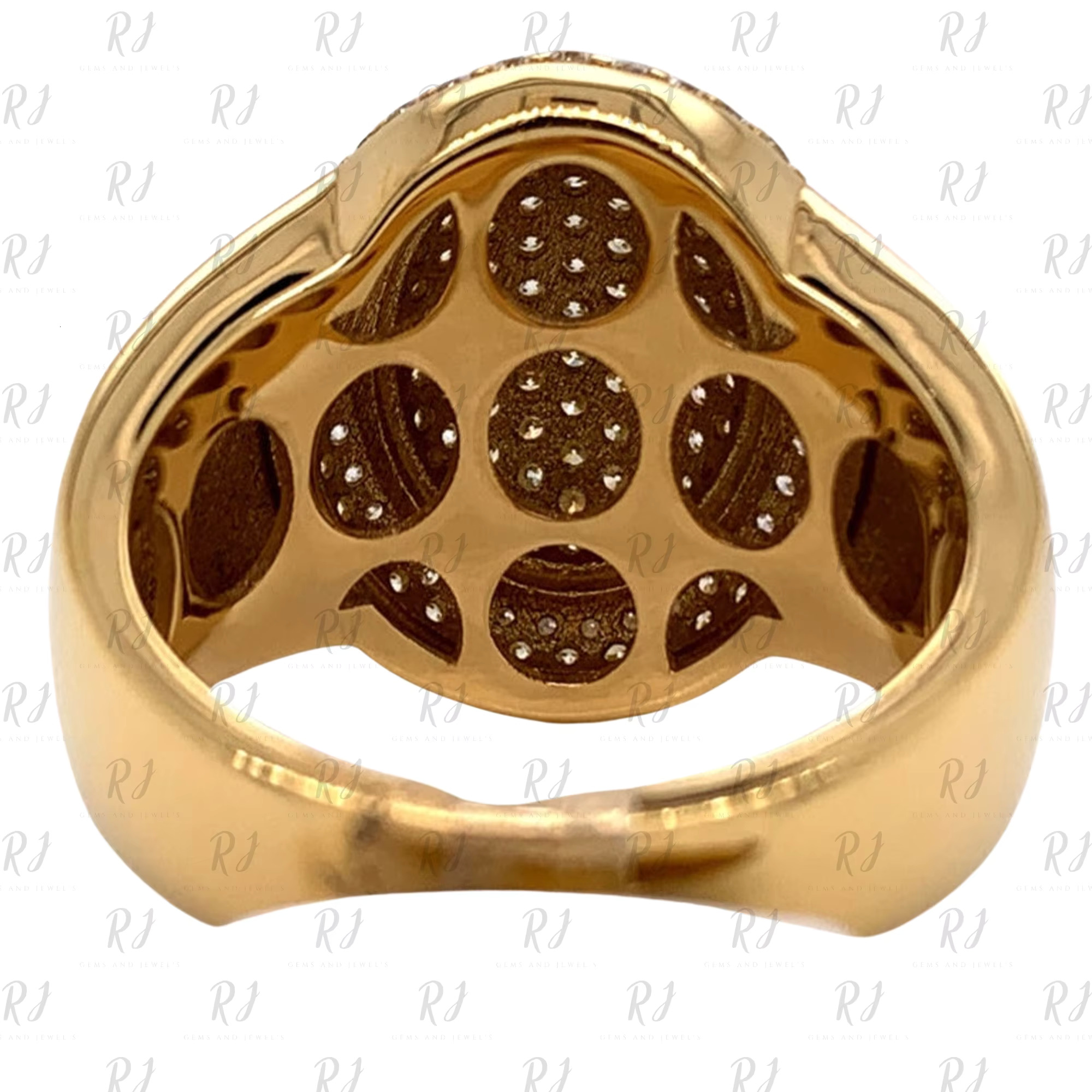 Iced Out Moissanite Diamond Ring Round Cut Diamond Hip Hop Ring at Wholesale Price 14K Gold Diamond Ring for Mens Women
