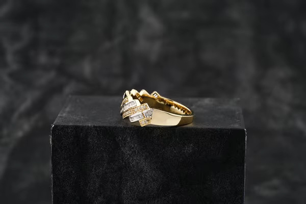 Hot Selling VVS Moissanite 925 Sterling Gold-Plated Wedding Engagement Ring Star Cross HipHop Style GIA Diamond Gift Men Women