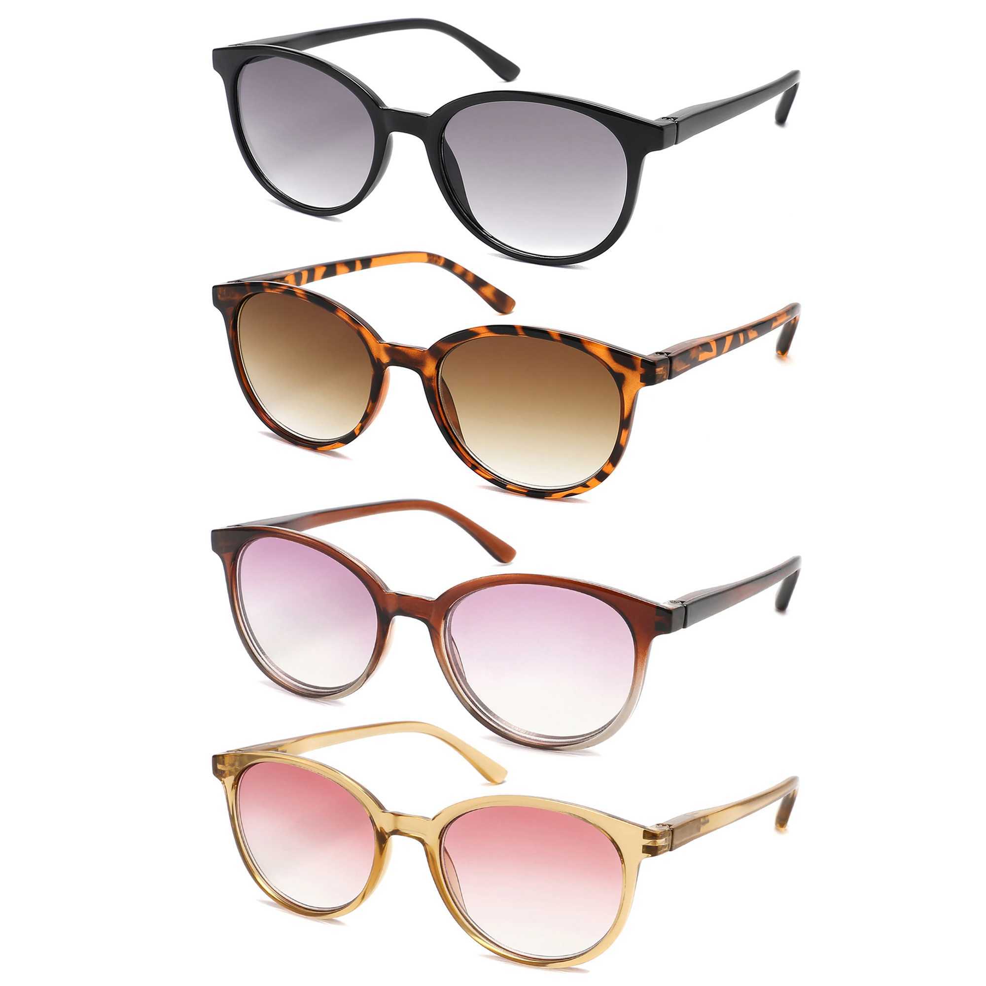 Reading Sunglasses for Men and Women Square Classic Frame Outdoor Use Sunglasses Reader Glasses with Diode Spring Articulation W250315