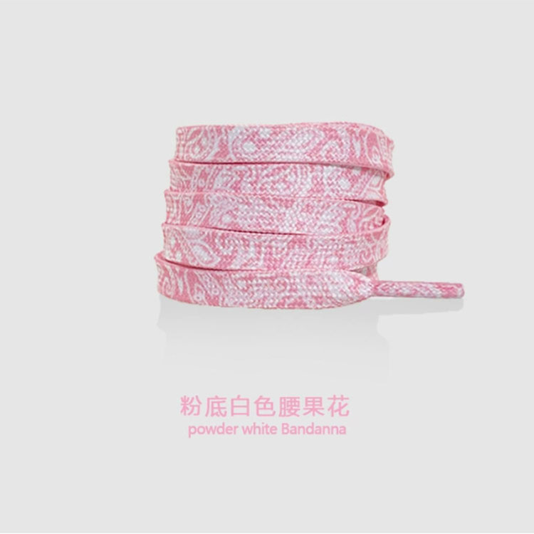 Gradient colors print flowers shoelace men women sport shoe lace wide 8mm fashion shoe accessories 120cm