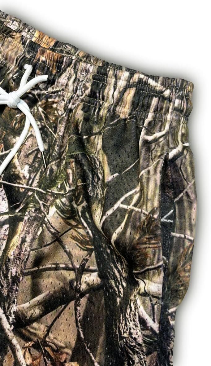 Men's Real Tree Print Shorts Lightweight Breathable Quick-Dry Running Gym Shorts for Outdoor Casual Wear cool