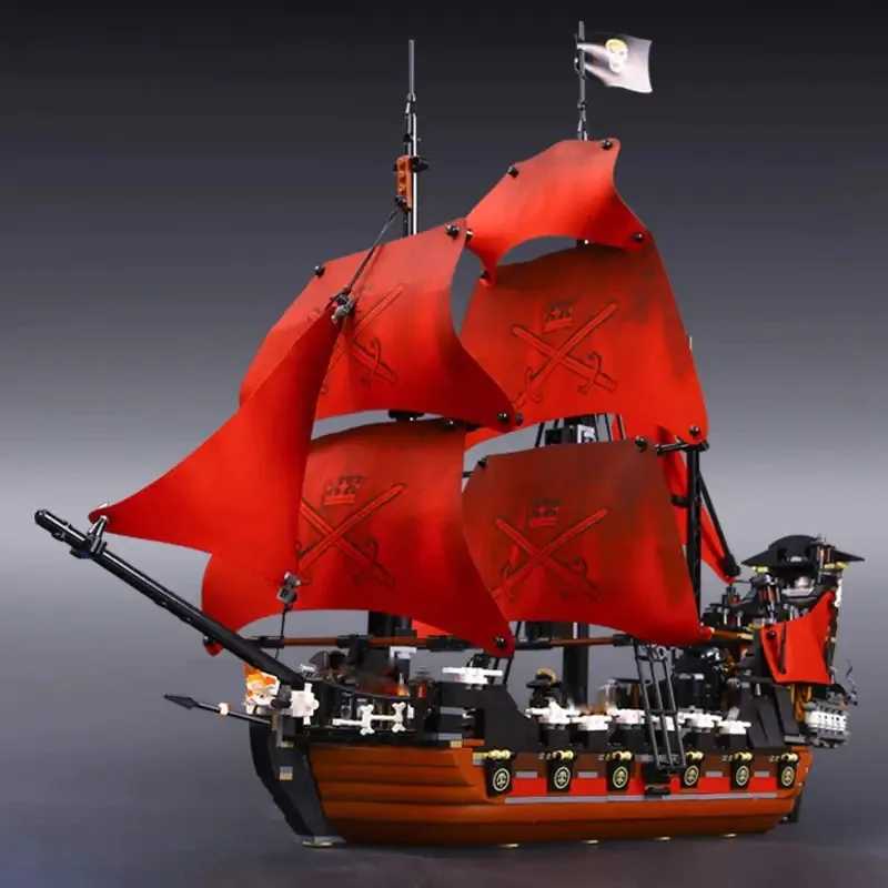Annes Warship The Black Pearl 4195 4184 Ship Building Blocks Model Toys B Kids Gifts Y250315