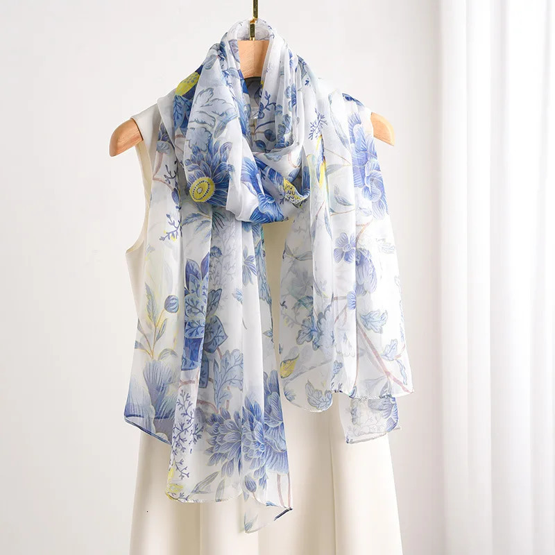 Fashion Spring/Summer Womens Printed Headbands Beach Chiffon Scarves Shawls Womens Long Bags Beach Sunscreen Headbands 250314