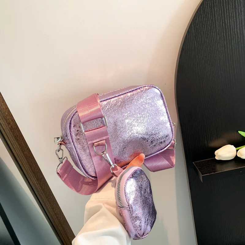 Retro Sequin Shoulder Bag Womens Fashion Simple Messenger Tote Bag Square Bag 250314