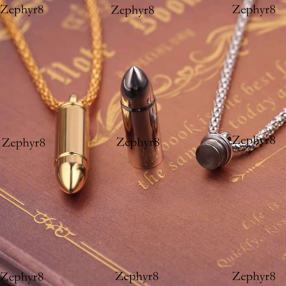 Hip Hop Pendant Necklaces for Men Design k Chain Pop Punk Stainless Steel Detachable Bullet Shaped Mens Necklace Gift