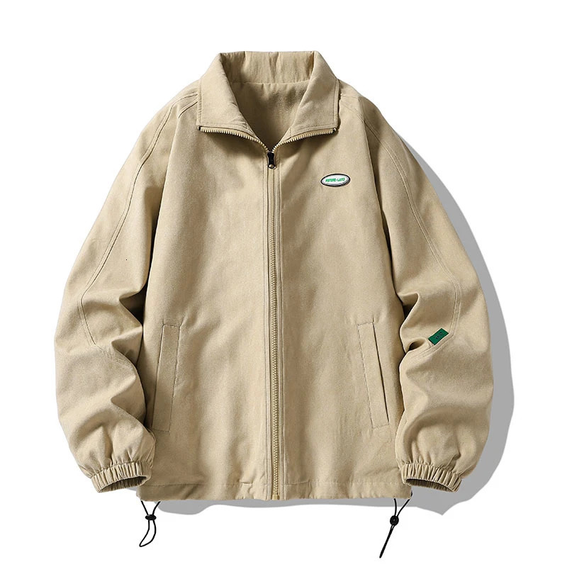 Autumn Oversize Bomber Jacket Men Vintage Baggy Coat Fashion Korean Streetwear Zip Up Outerwear Clothing Tops Male Plus Size 3XL 250312