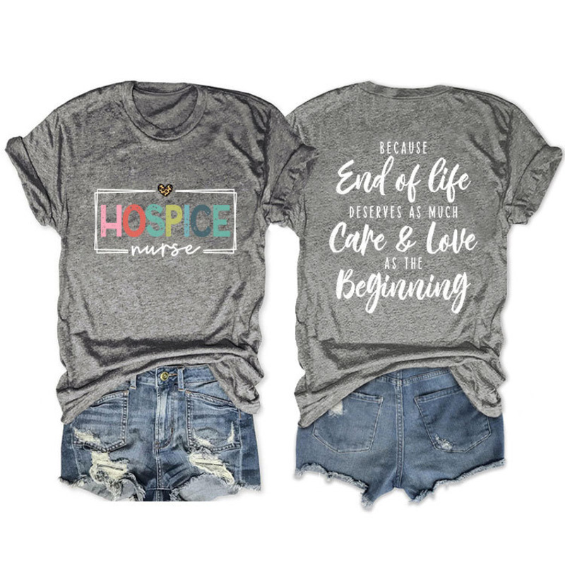 Double Sided Printed Casual Short Sleeves Because The End Of Life Desires Round Neck T-Shirt
