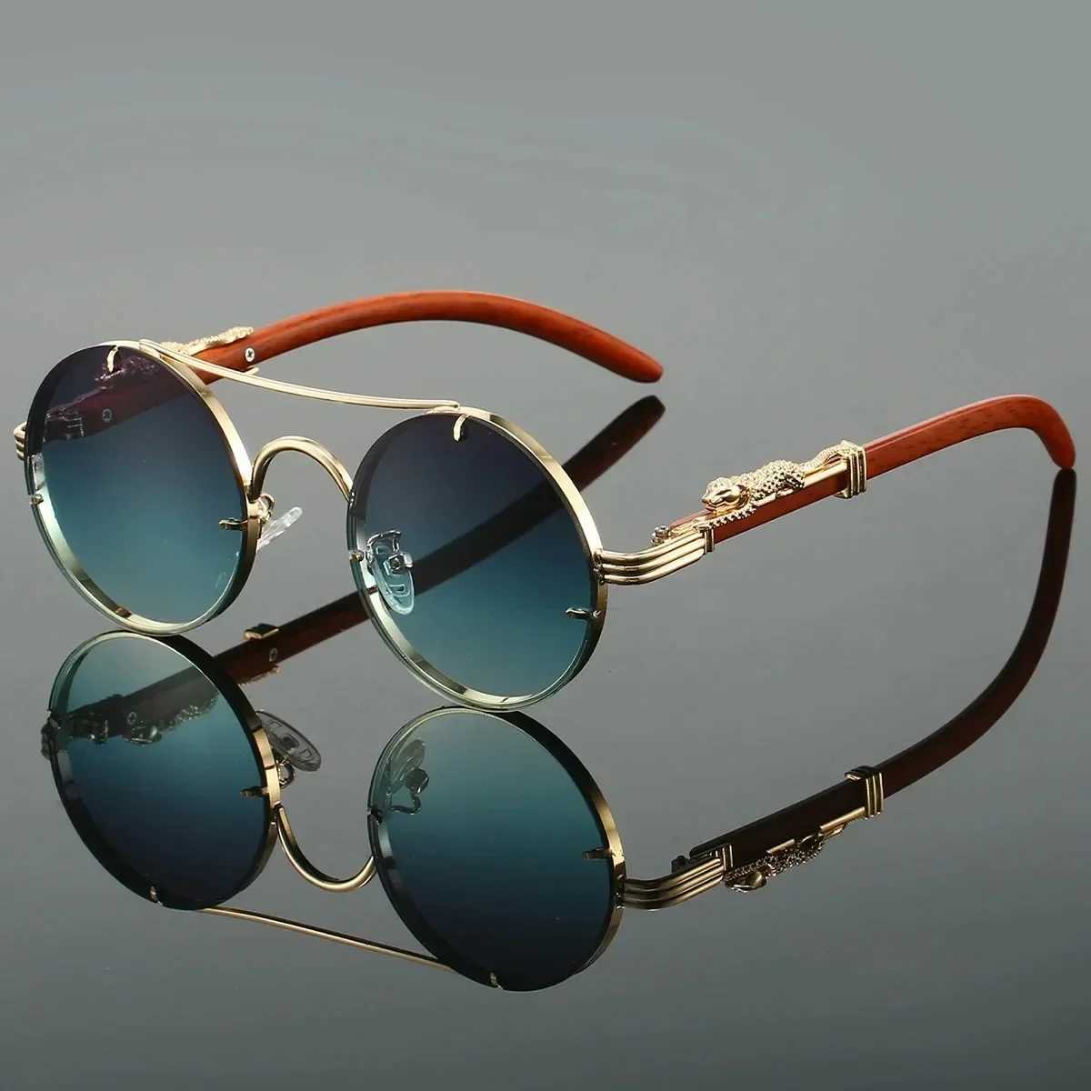Retro Punk Round Sunglasses for Men Fashion Double Bridges Multi Color Shadows for Women Retro Tren Brand Luxury Design Sunglasses W250315