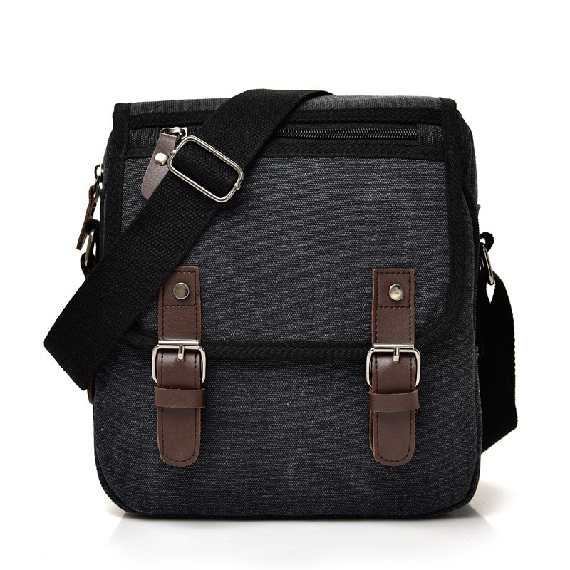 Leisure and fashionable backpack canvas shoulder, trendy men's business crossbody designer