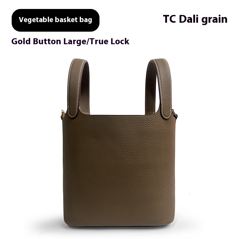 2024 New Vegetable Basket Women's Bucket Large Size, Fake Wire, True Lock, TC Dali Pattern Premium Bag, Handheld