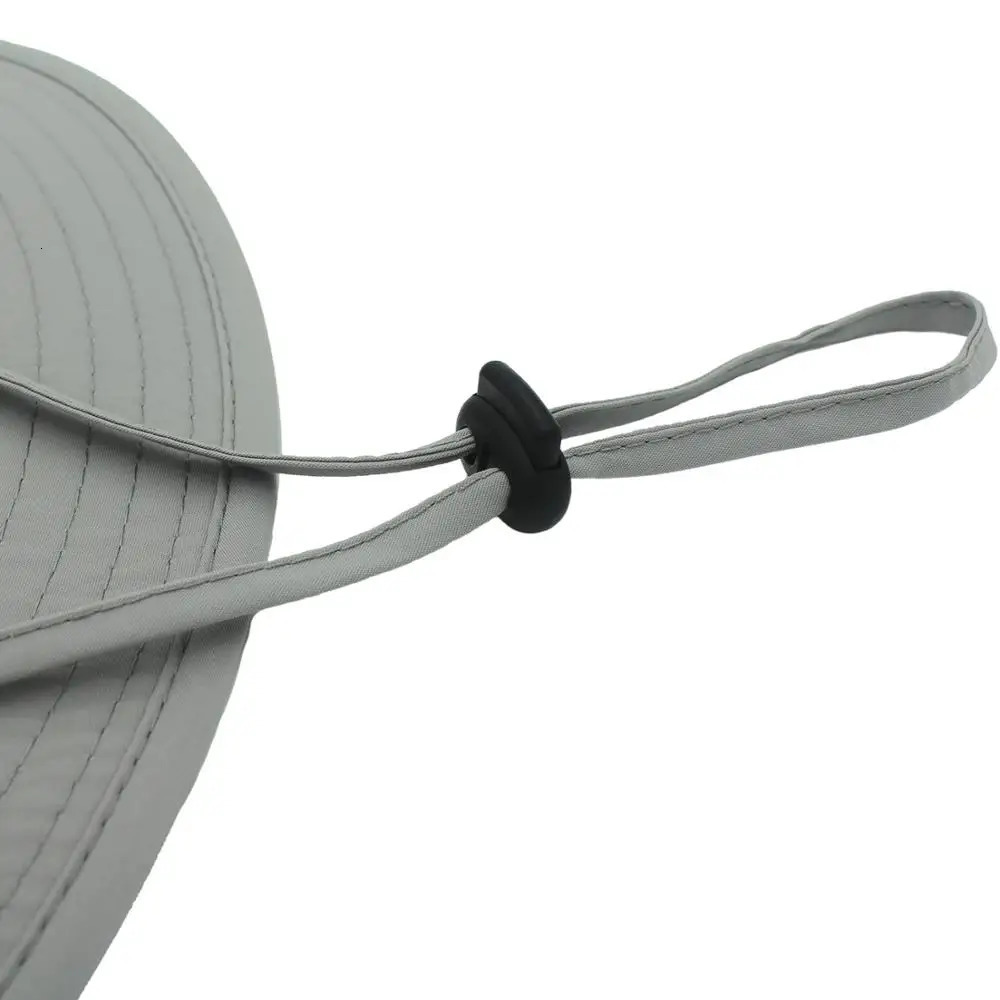 Connectyle Mens Summer Sun Hat UPF 50Wide Brim Breathable Bucket Hat Solid Adjustable Windproof Fishing Hat 250314