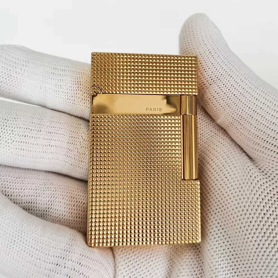 Luxury Ligne 2 Cigarette Lighter Bright Sound Smoking Men Metal Gas Inflatable Butane Flame Tobacco Lighters 100% New DropshipC250315