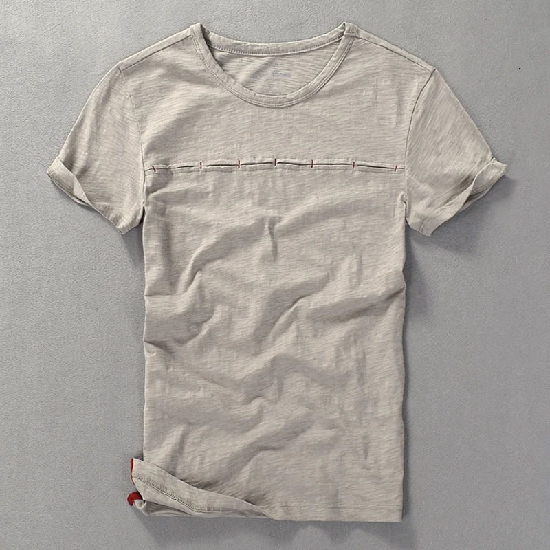 Italian Suehaiwe summer clothing T-shirt mens fashion casual solid color mens T-shirt cotton short sleeved slim fit T-shirt mens chemistry 250314