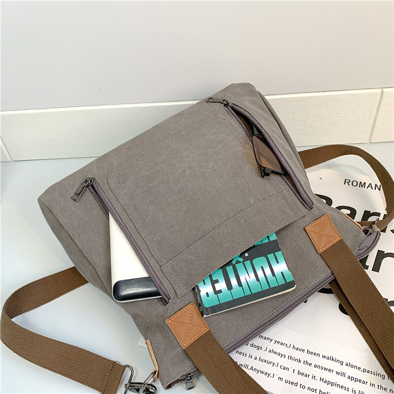 Leisure backpack Commuter Handheld One Shoulder Crossbody Trendy Women's Large Capacity Multi compartment Canvas designer bag