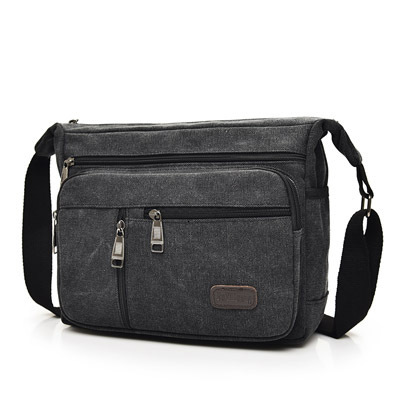 Fashionable and trendy backpack canvas shoulder with multiple compartments for leisure, large capacity men's crossbody designer