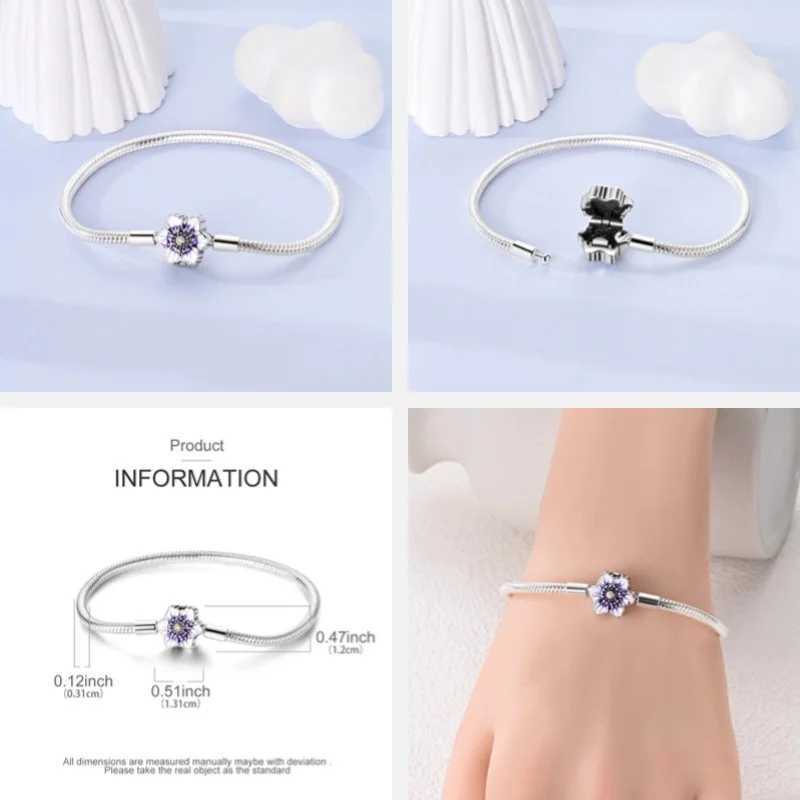 925 Silver Spring Bracelet Series Flower Snake Bone Bracelet Womens Fashion JewelryXJ250315