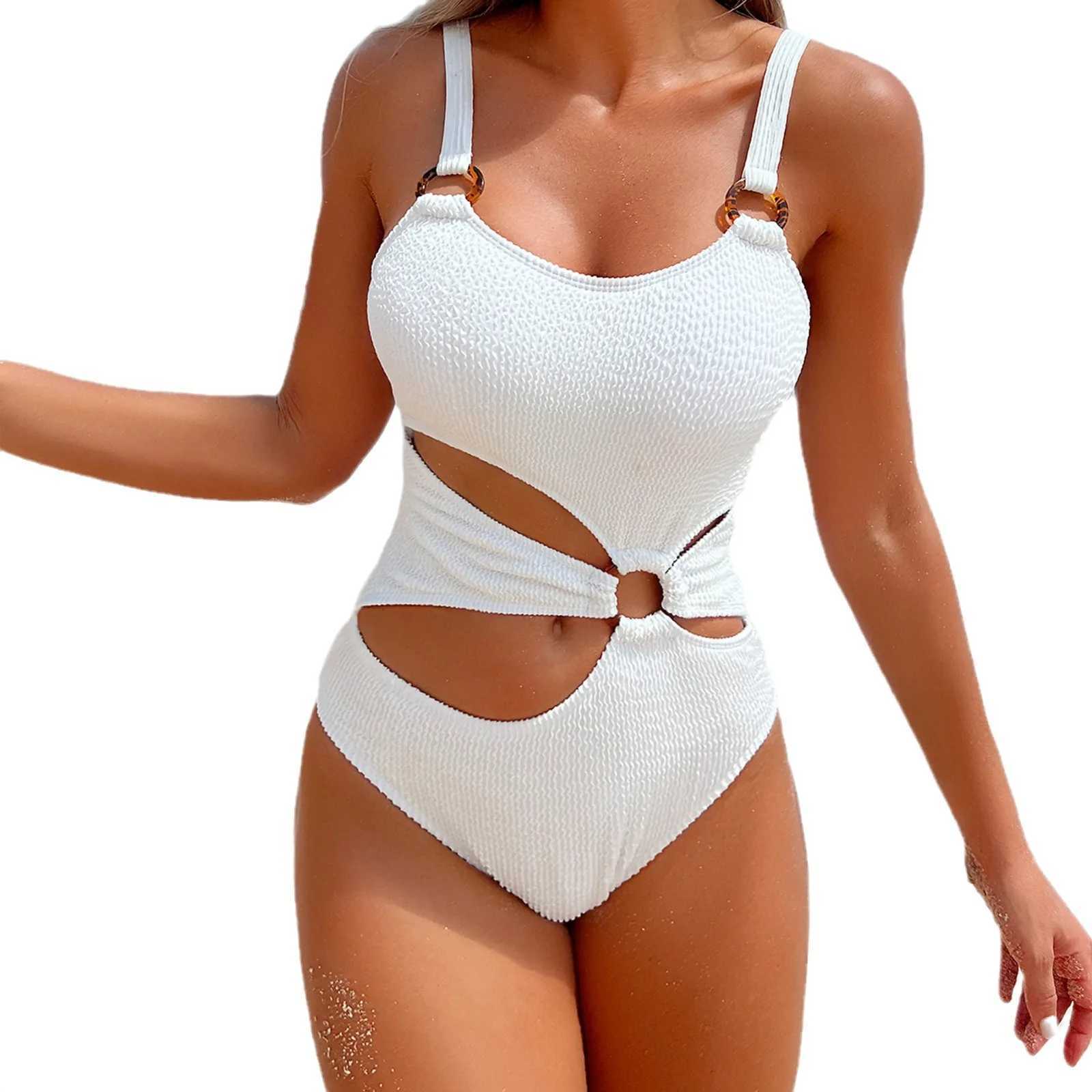 White high waisted swimsuit womens bridal one-piece swimsuit womens 2024 camisole swimsuit bikini push ups g beachwearXJ250315