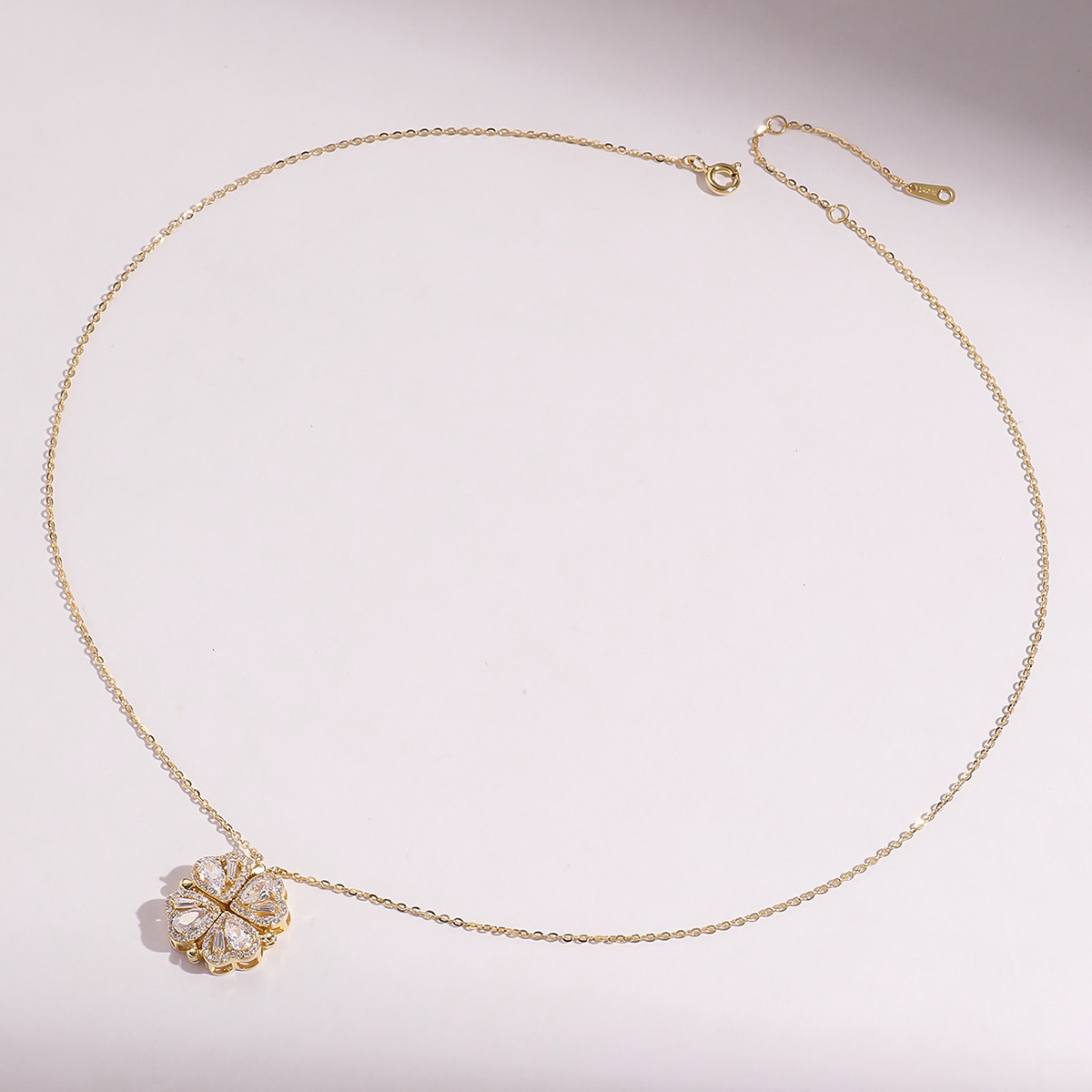 S Sier Female Internet Celebrity Four Leaf Love Zircon wer Niche New Design Style Temperament Clavicle Necklace