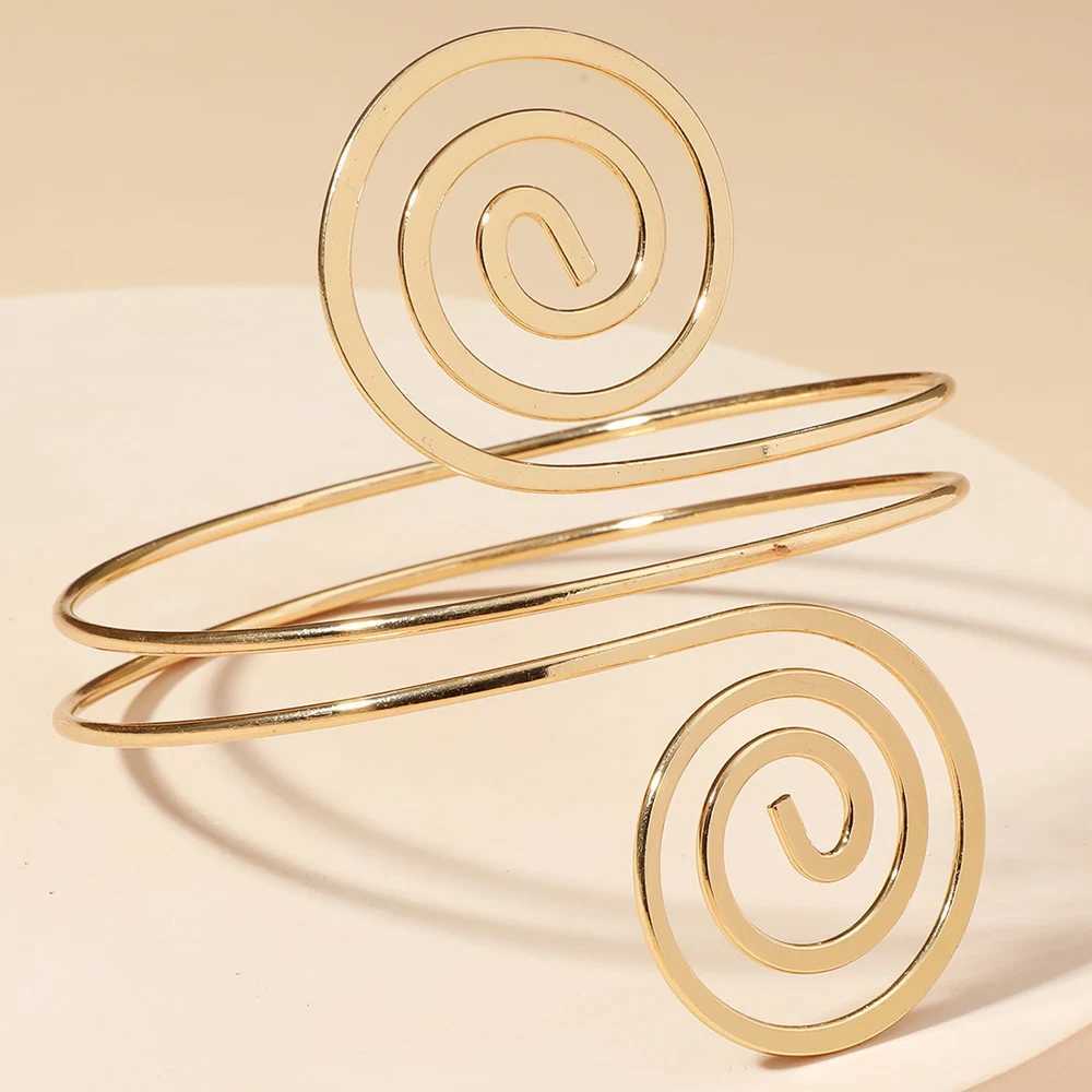 Fashionable Sexy Adjustable Spiral Upper Arm Cuff Bracelet for Women Vintage Gold Plated Arm Cuff Bangle Armband Bo JewelryXJ250315
