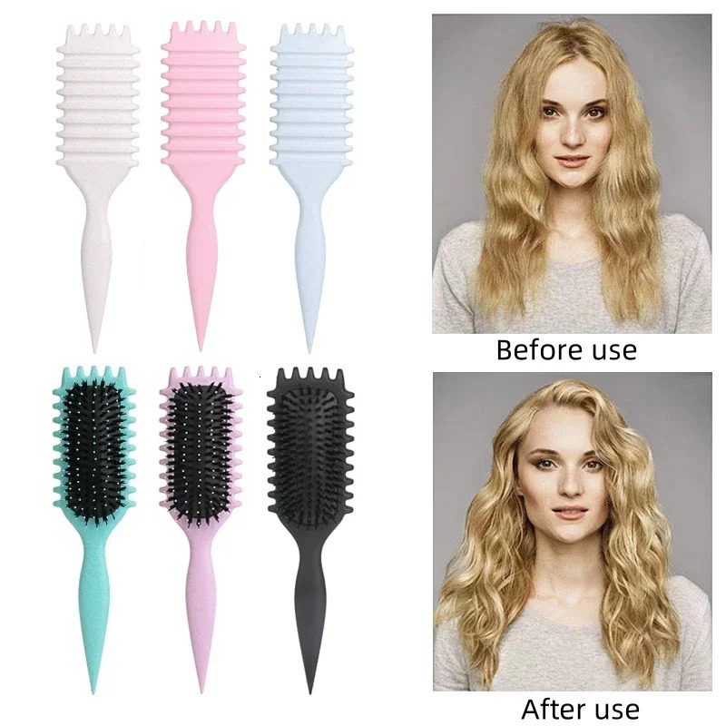 Salon Styling Curly Hair Styling Brush Curl Hair Brush for Combing and Shaping Mens and Womens Curls Reduce Pulling Tools 250311