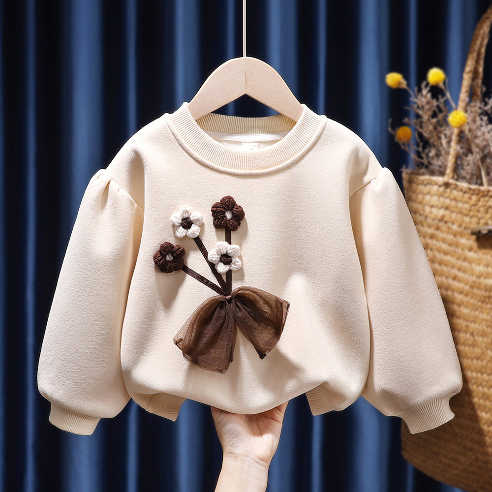 Ddmyshoesvip Velvet Hoodie Autumn Winter New Winter Clothing Korean Edition Western Style Children S And Girls Thick Top Casual Trend