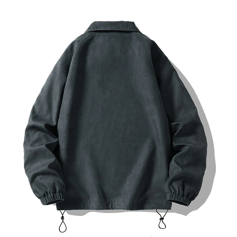 Autumn Oversize Bomber Jacket Men Vintage Baggy Coat Fashion Korean Streetwear Zip Up Outerwear Clothing Tops Male Plus Size 3XL 250312