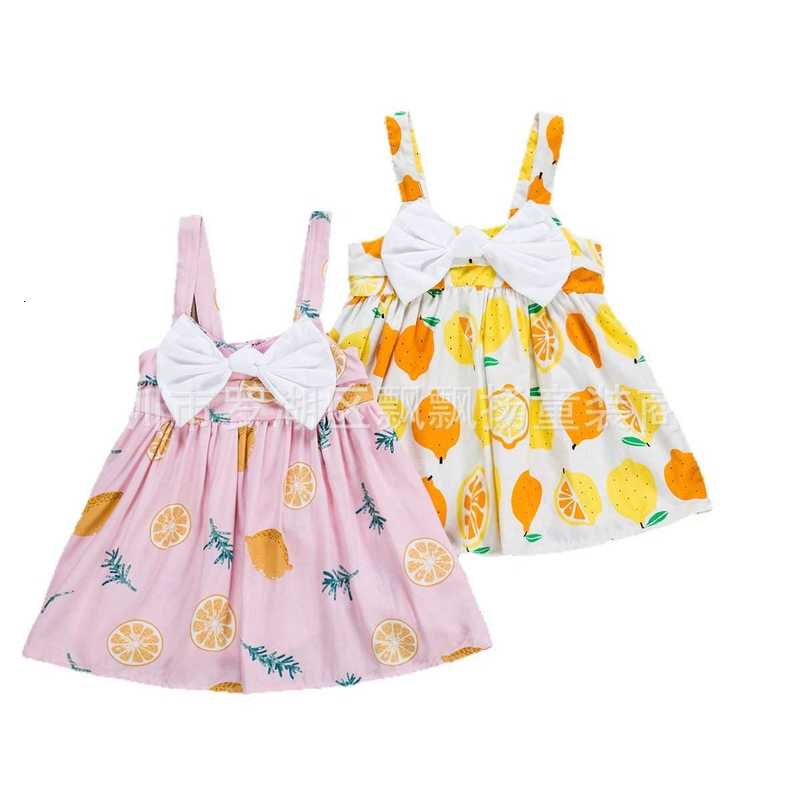 Girl's Dresses Girls' princess dress, camisole children's dress, lemon Korean version dress