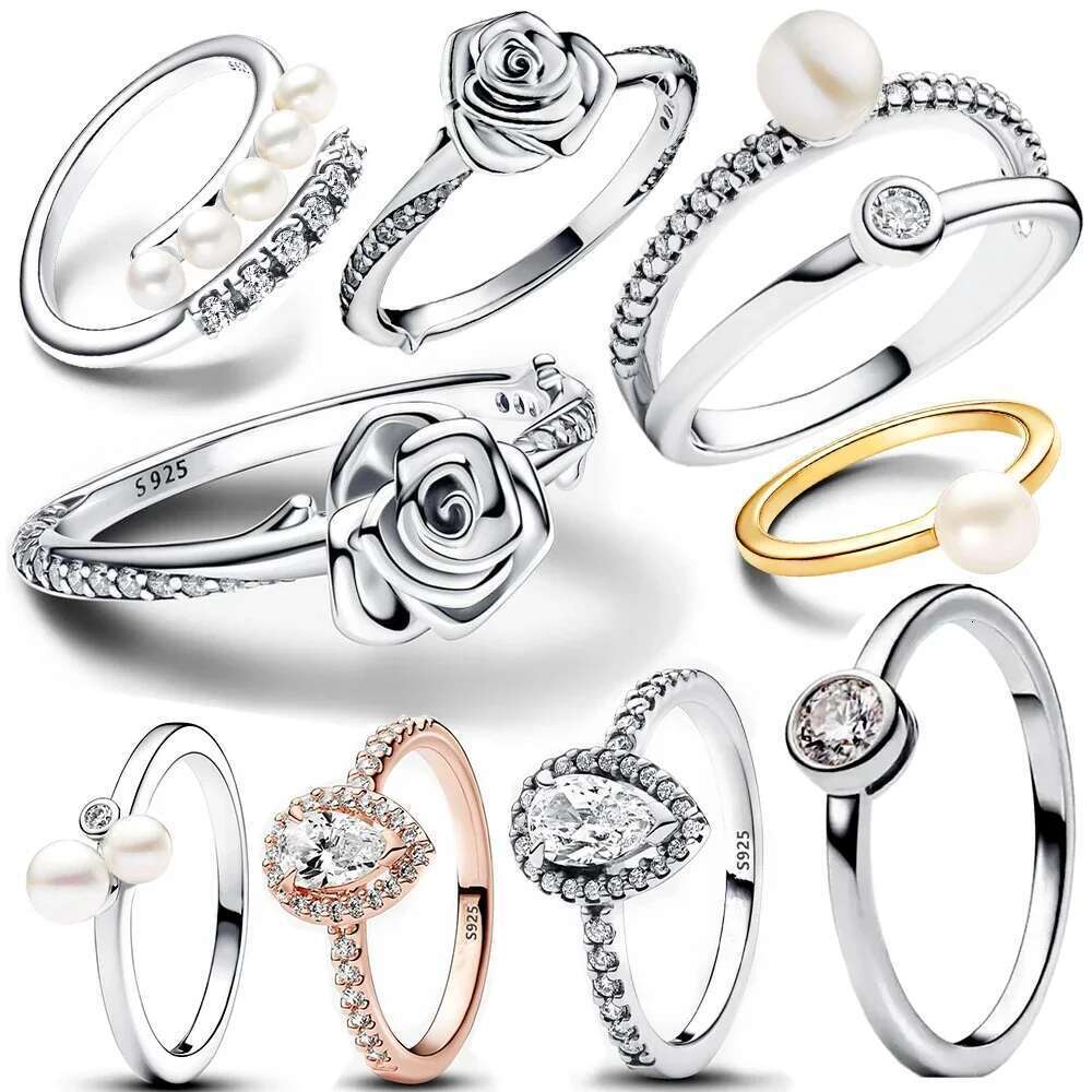 2024 New Silver Ring Rose In Bloom Ring Love Mom Finger Ring Women Mother's Day Fine Jewelry Gift