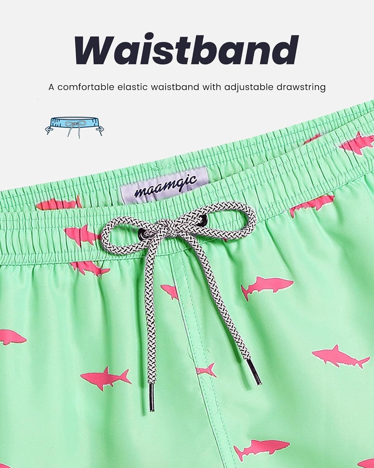 Mens Swim Trunks Quick Dry Swim Shorts with Funny Swimwear Bathing Suits Printed fashionable beach shorts