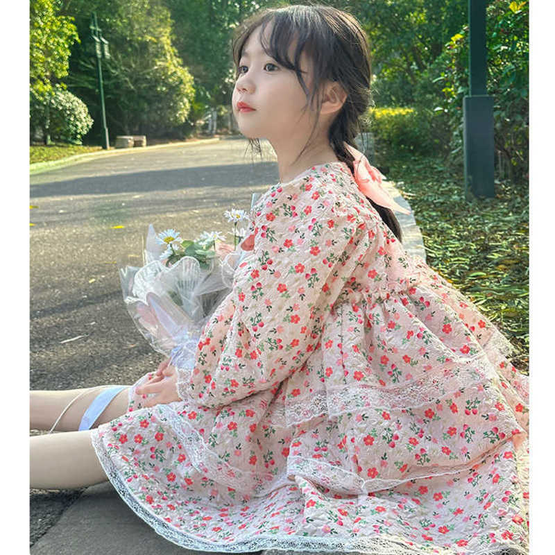 Girl's Dresses Lolita Princess Dress Children's Spring and Autumn 2025 New Long Sleeve Puff Skirt Super Fairy Skirt Spring Girls' Dress