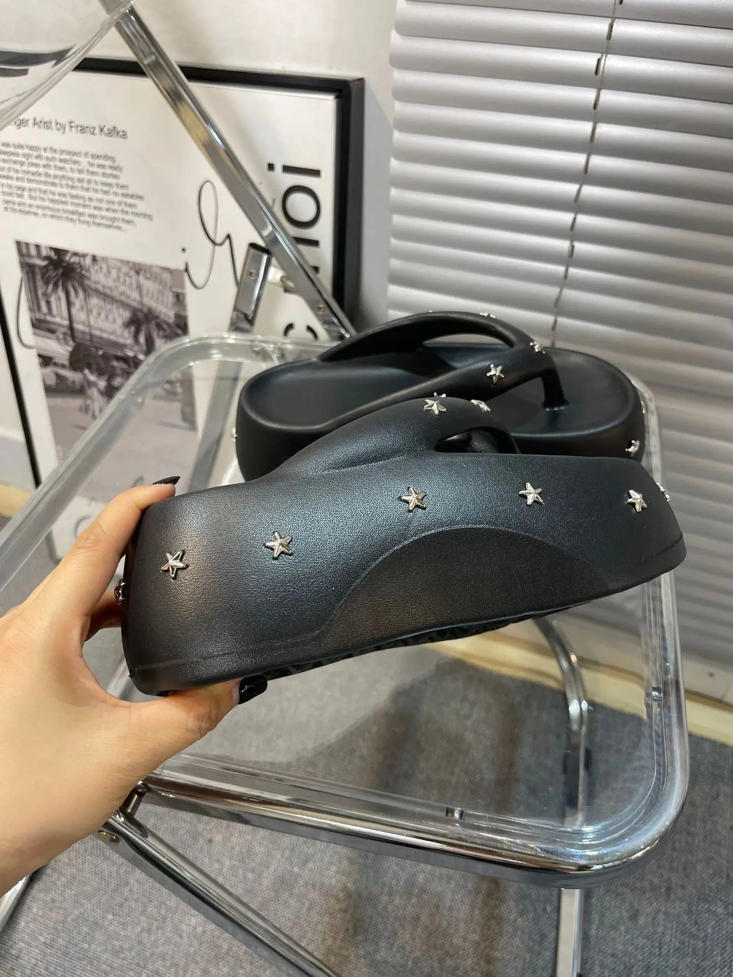 2025 Summer Wedge Platform Flip Flops Thick Soles High Heels Beach Shoes Slippers Outdoor Beach Flip Flops Opened Toe250314bj