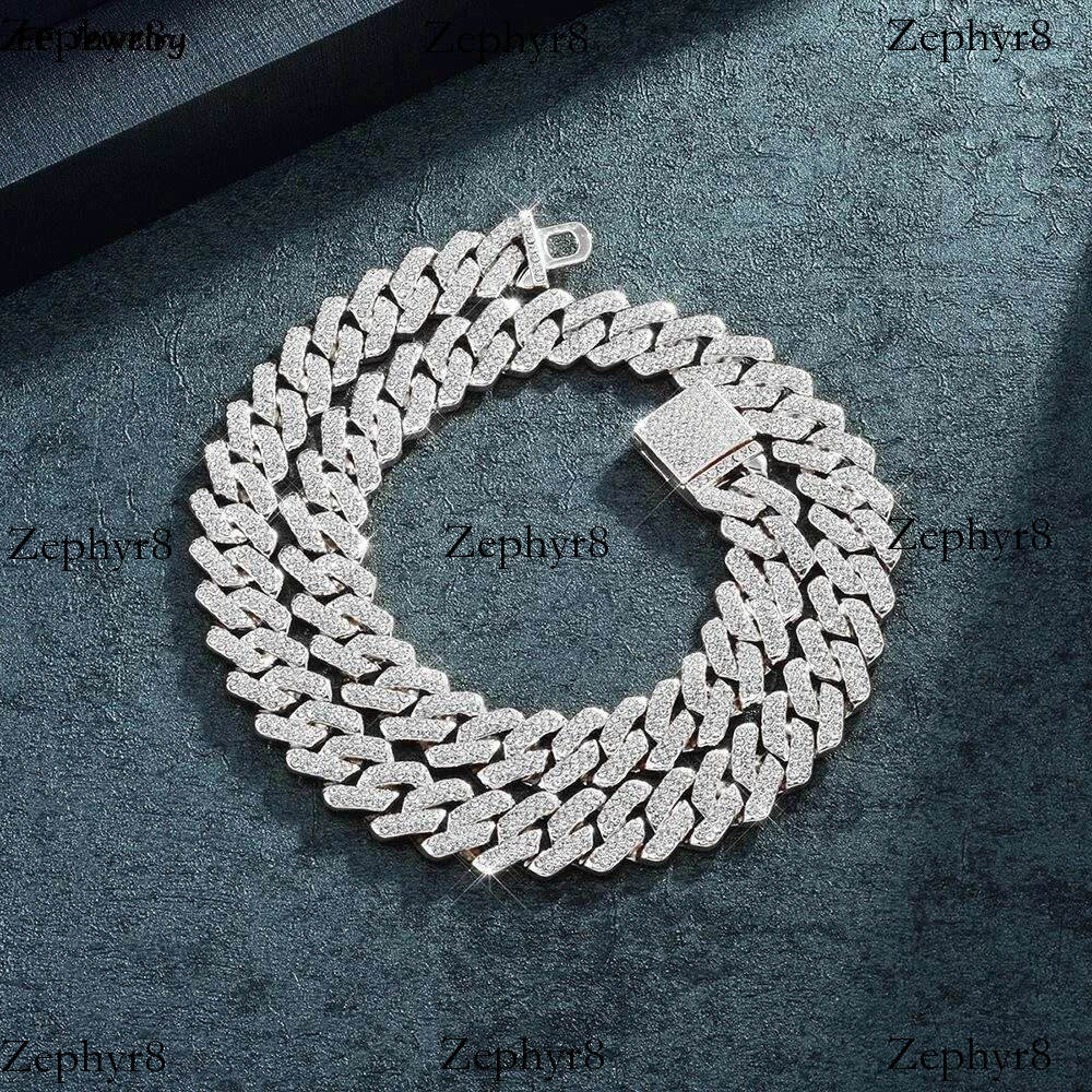 2025 New model 18/20/24inch k Chain Hip Hop Men iced out p chain 2 Row Rhie Paved Miami Rhombus Cuban men Necklace