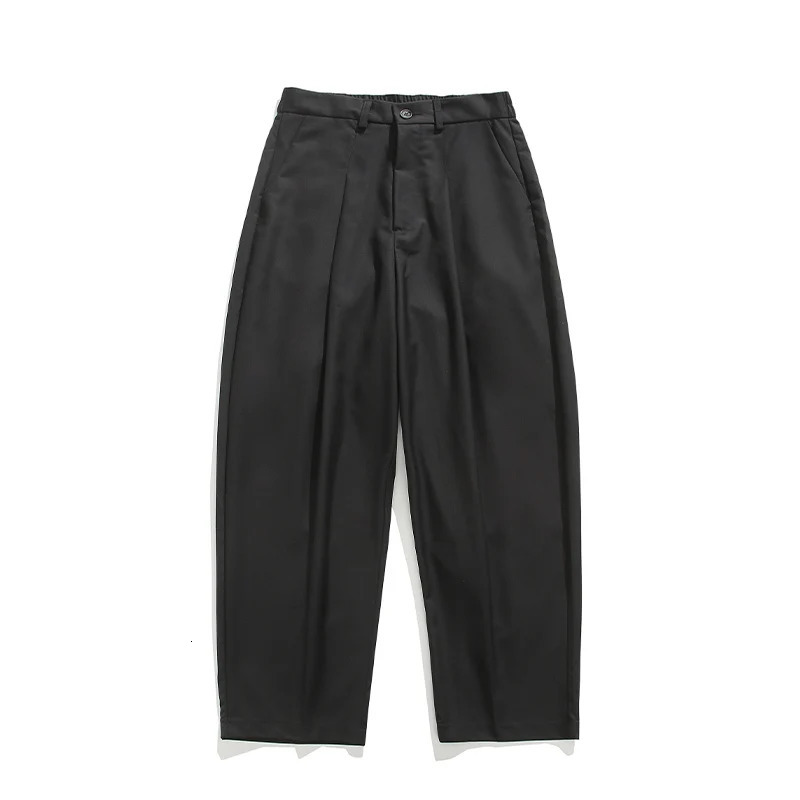 Grey suit pants mens oversized fashionable black dress Korean loose wide leg office formal M3XL 250313