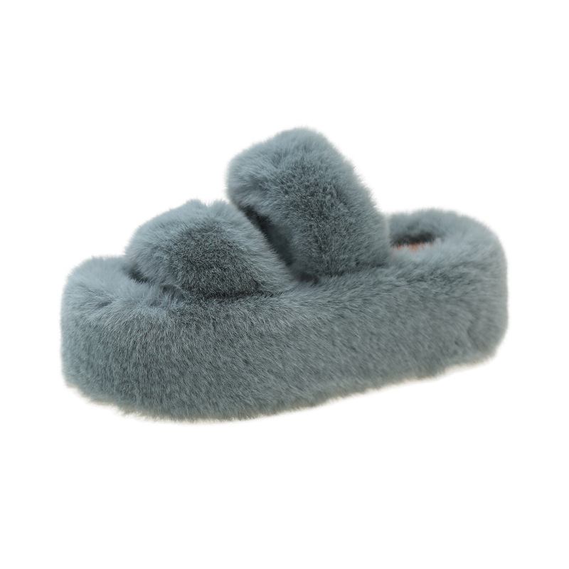 Double-pole slippers Plush slippers free Shipping Platform slippers Open-toed cotton slippers Sandals for women at home Wear open-toed slippers Hot su