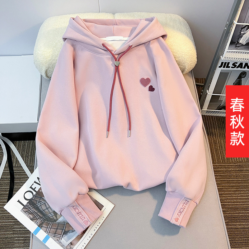Ddmyshoesvip Girls Hoodie Spring Autumn New Outfit Stylish Little Girl Korean Version Autumn And Winter Plus Velvet Hooded Top Children S Clothing