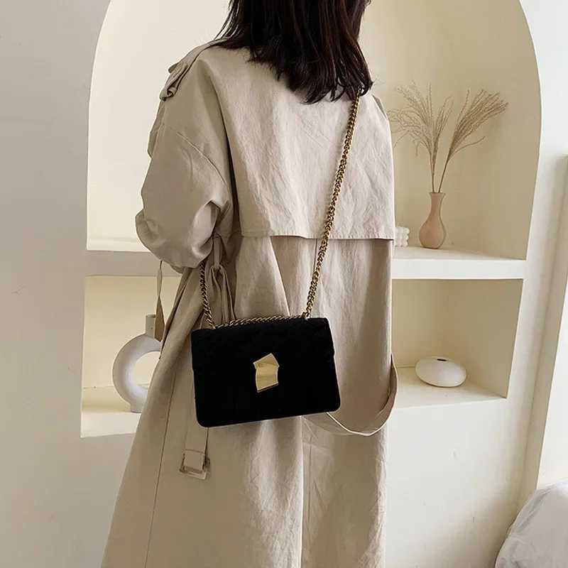 High quality gold velvet cross body bag suitable for female designers small shoulder bag chain messenger bag womens mini wallet handbag Y250315
