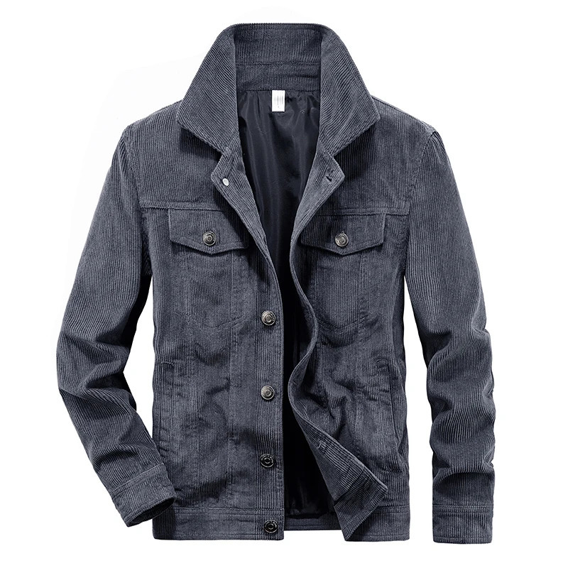 Spring and Autumn Mens Fashion Leisure Outdoor Sports Retro Corduroy Coat Mountain Clothing Cotton Jacket 250313